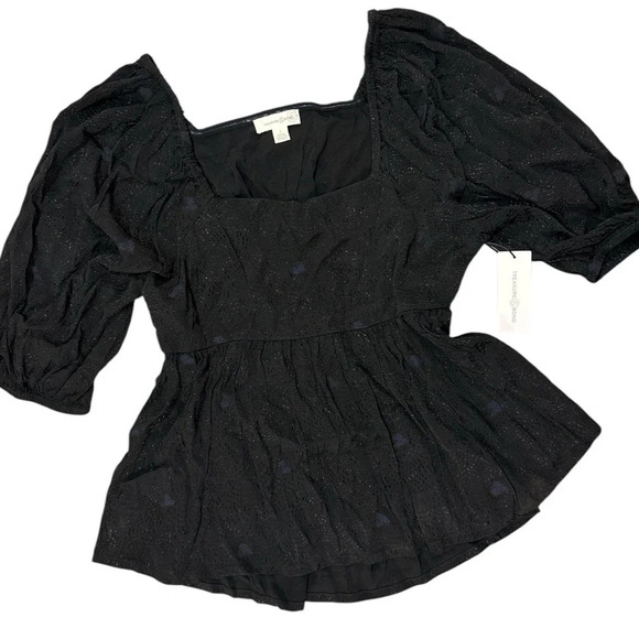 Treasure & Bond Black 3/4 Sleeve Blouse - Picture 3 of 10